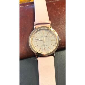 Women's 40mm Yolako Rose Gold Tone Watch, Sparkle Face Pale Pink Band